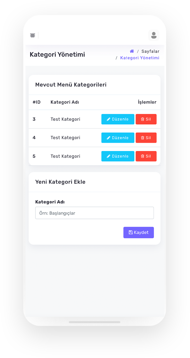 QR Menü Uygulaması